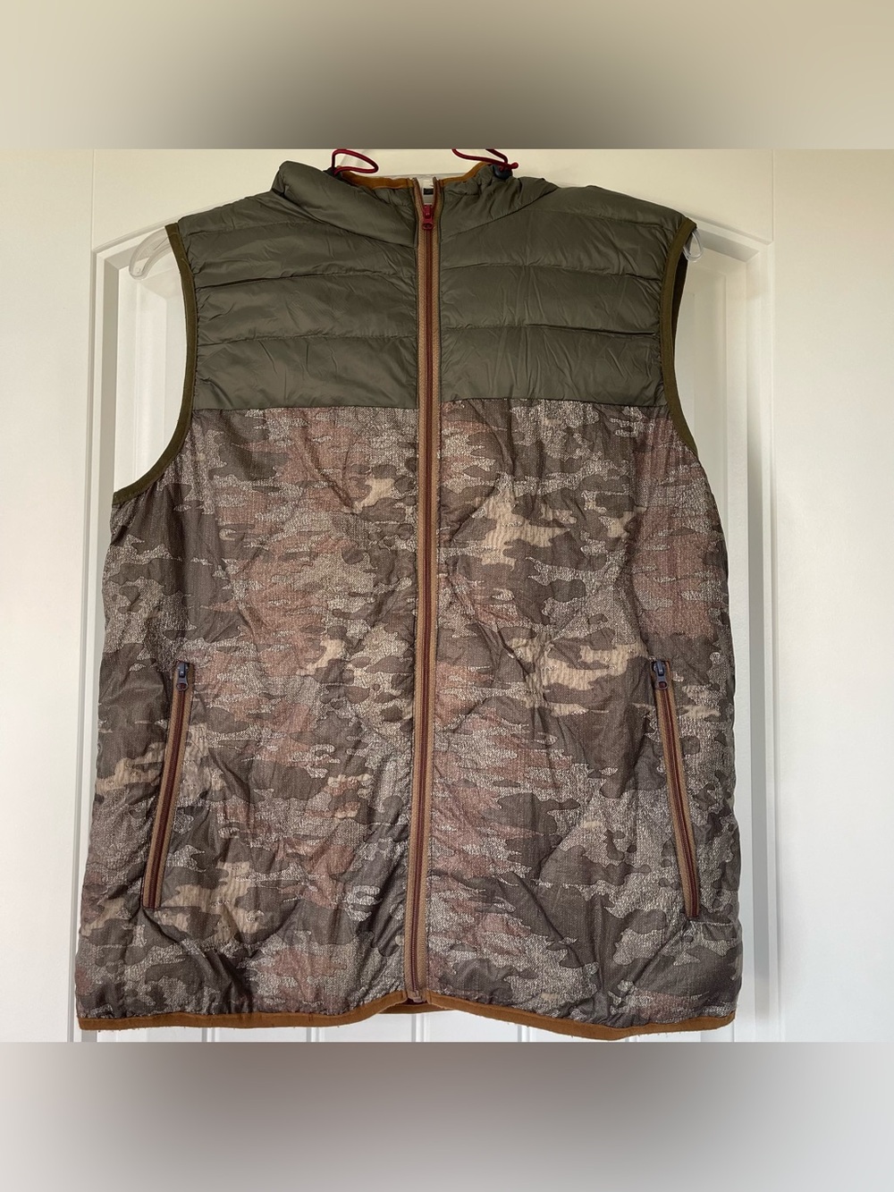 Red Camel Olive & Brown Camo Quilted Vest